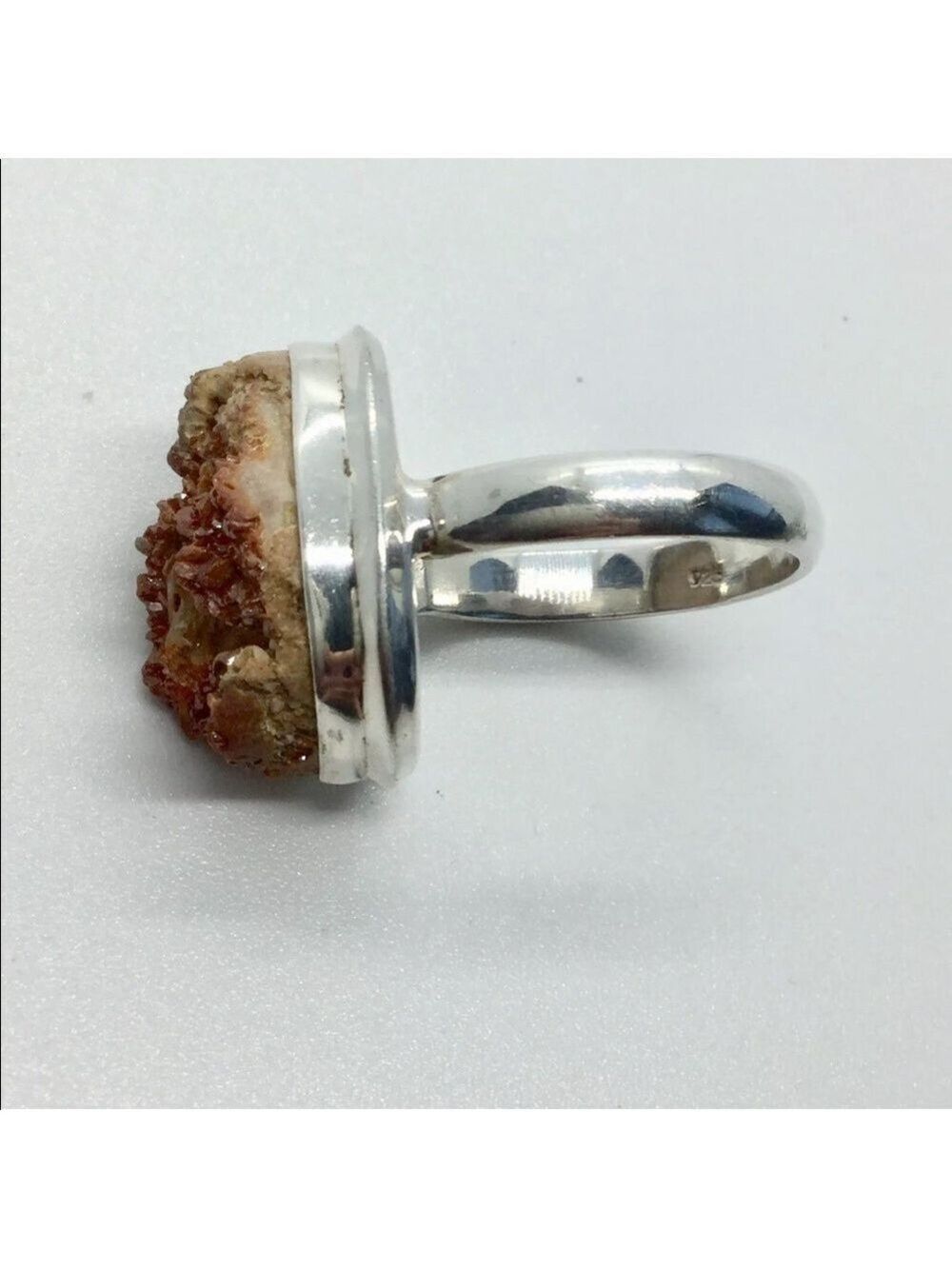 DRUZY RAW GEMSTONE STERLING SILVER RING - Picture 10 of 10
